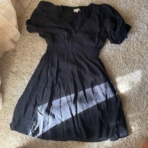 Black puffy sleeve dress